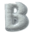 Lettre B · Majuscule blanche