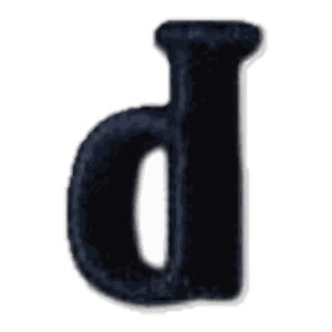 Lettre d · Minuscule noire