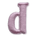 Lettre d · Minuscule rose