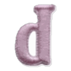 Lettre d · Minuscule rose