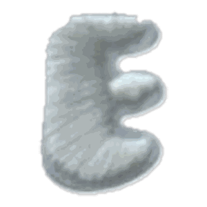 Lettre E · Majuscule blanche