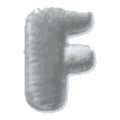 Lettre F · Majuscule blanche