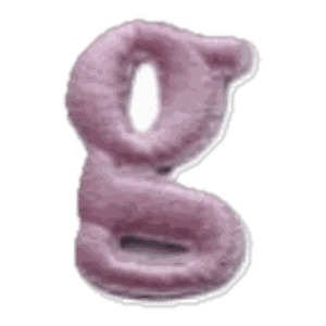 Lettre g · Minuscule rose
