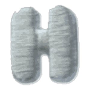 Lettre H · Majuscule blanche