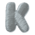 Lettre K · Majuscule blanche
