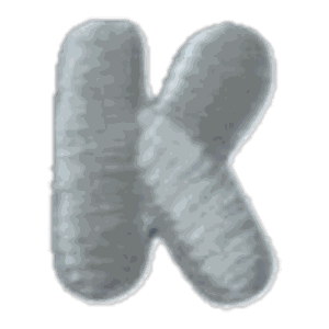 Lettre K · Majuscule blanche