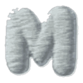 Lettre M · Majuscule blanche