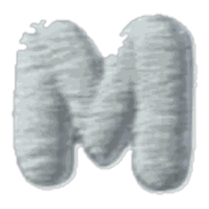 Lettre M · Majuscule blanche