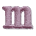 Lettre m · Minuscule rose