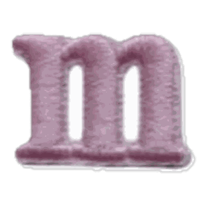 Lettre m · Minuscule rose
