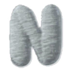 Lettre N · Majuscule blanche
