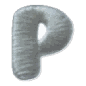 Lettre P · Majuscule blanche
