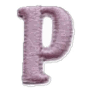 Lettre p · Minuscule rose