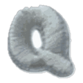 Lettre Q · Majuscule blanche