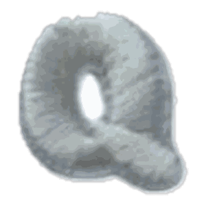 Lettre Q · Majuscule blanche