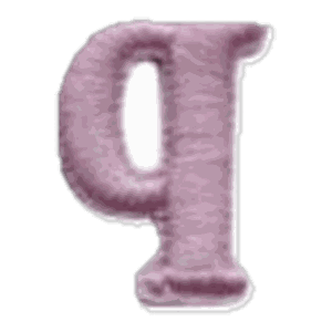 Lettre q · Minuscule rose