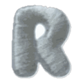 Lettre R · Majuscule blanche