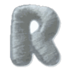 Lettre R · Majuscule blanche