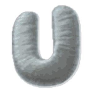 Lettre U · Majuscule blanche