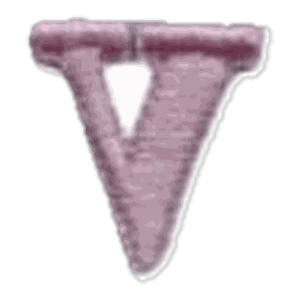 Lettre v · Minuscule rose