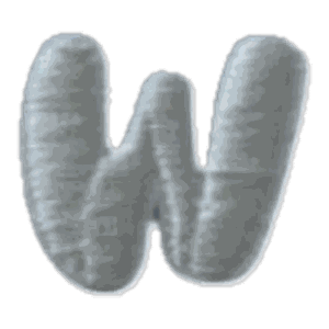 Lettre W · Majuscule blanche