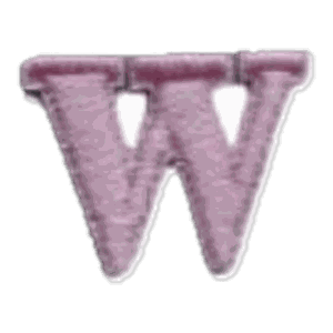 Lettre w · Minuscule rose
