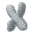Lettre X · Majuscule blanche