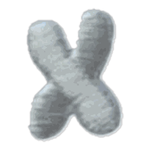Lettre X · Majuscule blanche