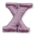 Lettre x · Minuscule rose